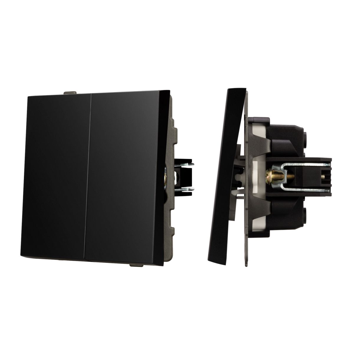 Механизм выключателя двухклавишный проходной Arlight SWT-TENDO-MKP2-PL-BK (230V, 10A) 054067 в Санкт-Петербурге