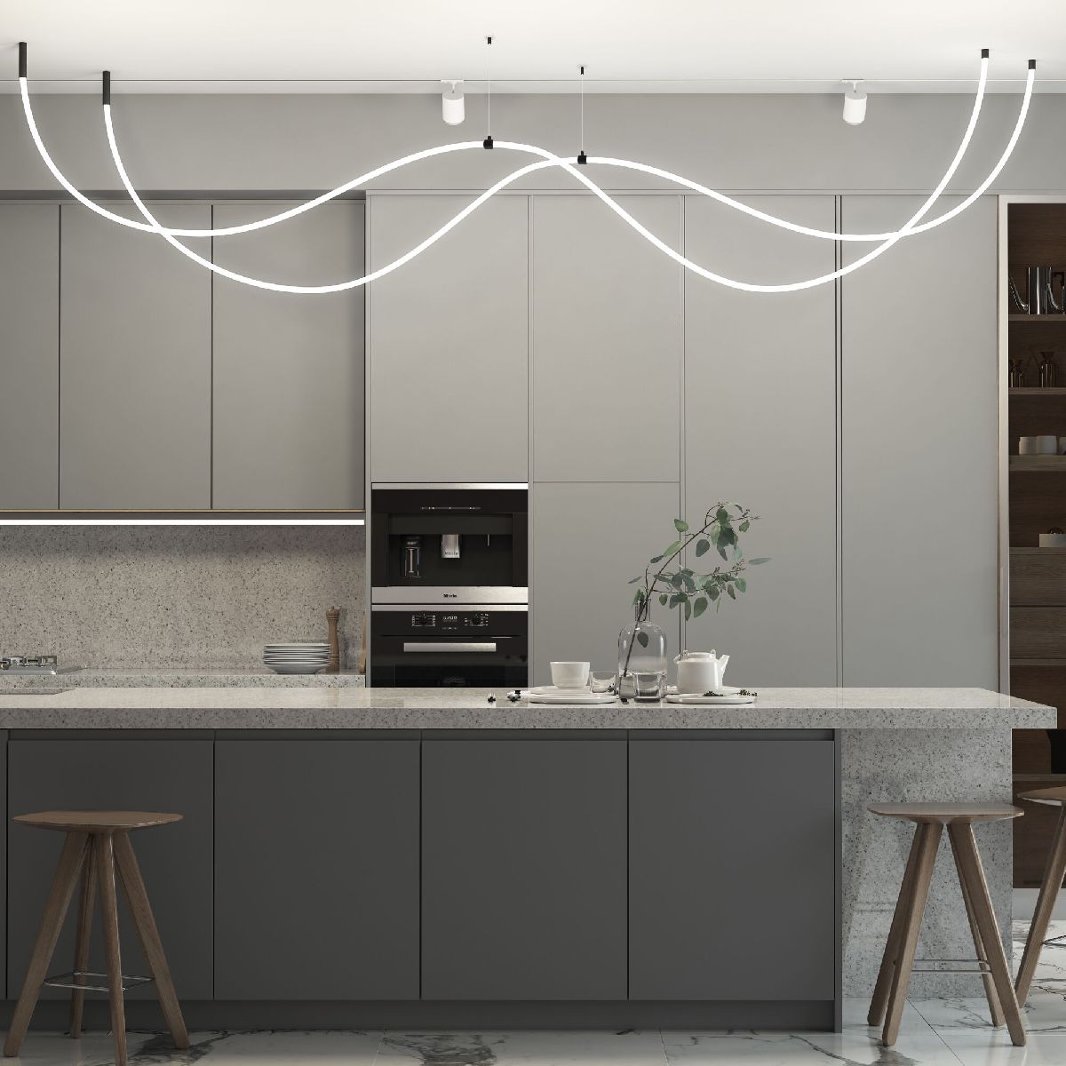 Подвесной трос для круглого гибкого неона Elektrostandard Full light FL 2830 черный 4690389196010 a063441 в Санкт-Петербурге