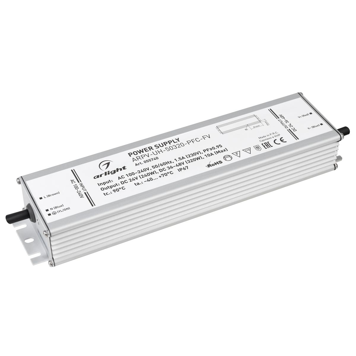 Блок питания Arlight ARPV-UH-50320-PFC-FV (24V 240W, 36-48V 320W, 10A) (IP67 Металл) 055740 в Санкт-Петербурге