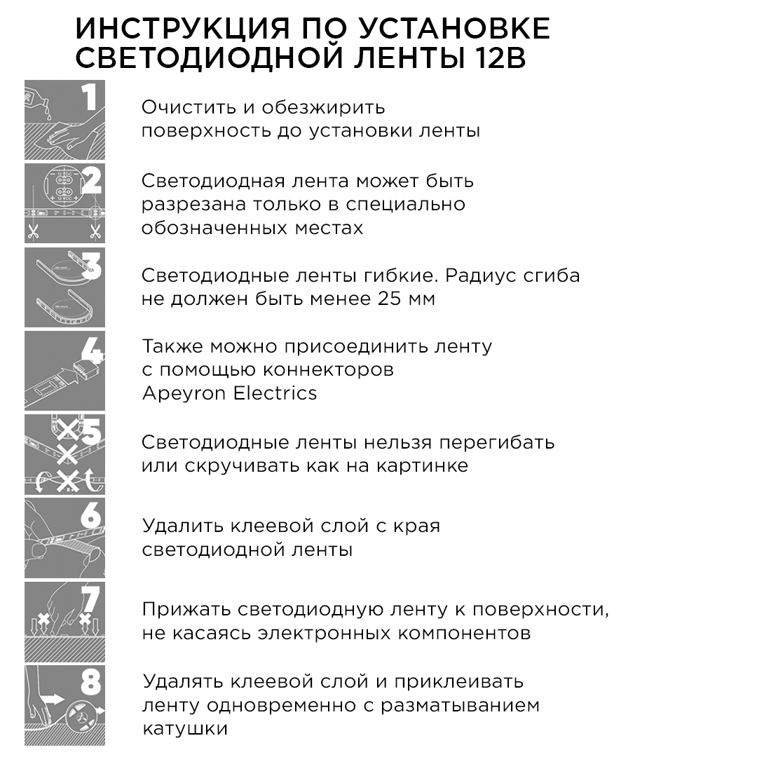 Комплект цифровой светодиодной ленты Apeyron 12В 5050 14,4Вт/м RGB 5м IP20 82ЦЛ в #REGION_NAME_DECLINE_PP#