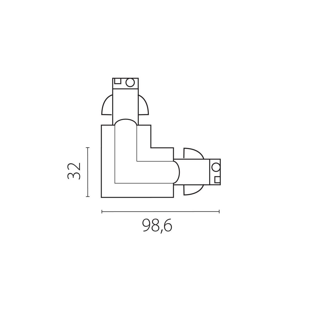 Соединение угловое перекидное с подводом питания к треку 5040xx-(F)/(R) Lightstar Quattro 504127-FRPS в Санкт-Петербурге