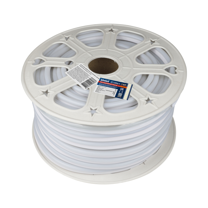 Светодиодная лента Uniel ULS-N21-2835-120LED/m-8mm-IP67-220V-8W/m-50M-WW бобина в #REGION_NAME_DECLINE_PP#