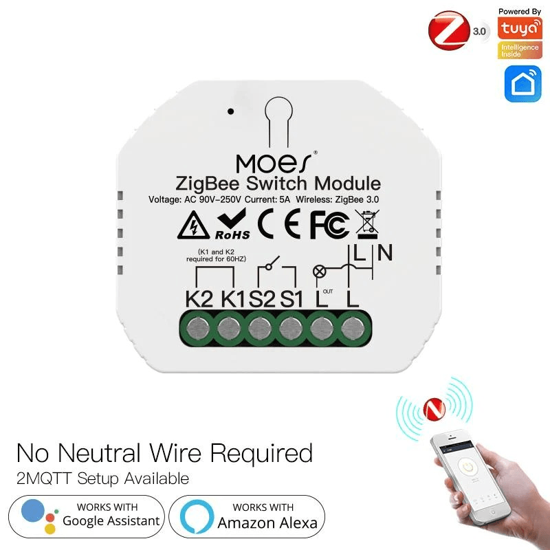 Переключатель Moes Switch Module Wi-Fi 2,4GHz & Zigbee+RF433 MGHz MS-104ZR в Санкт-Петербурге