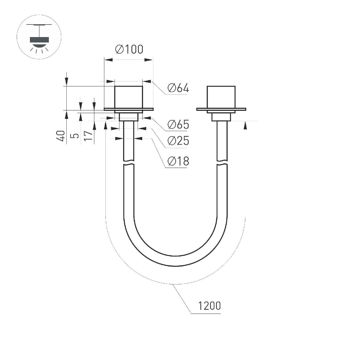 Подвесной светильник Arlight SP-TROPIC-BUILT-TRIMLESS-R18-L1200-18W Day4000 (BK, 360 deg, 230V) 043374 в Санкт-Петербурге