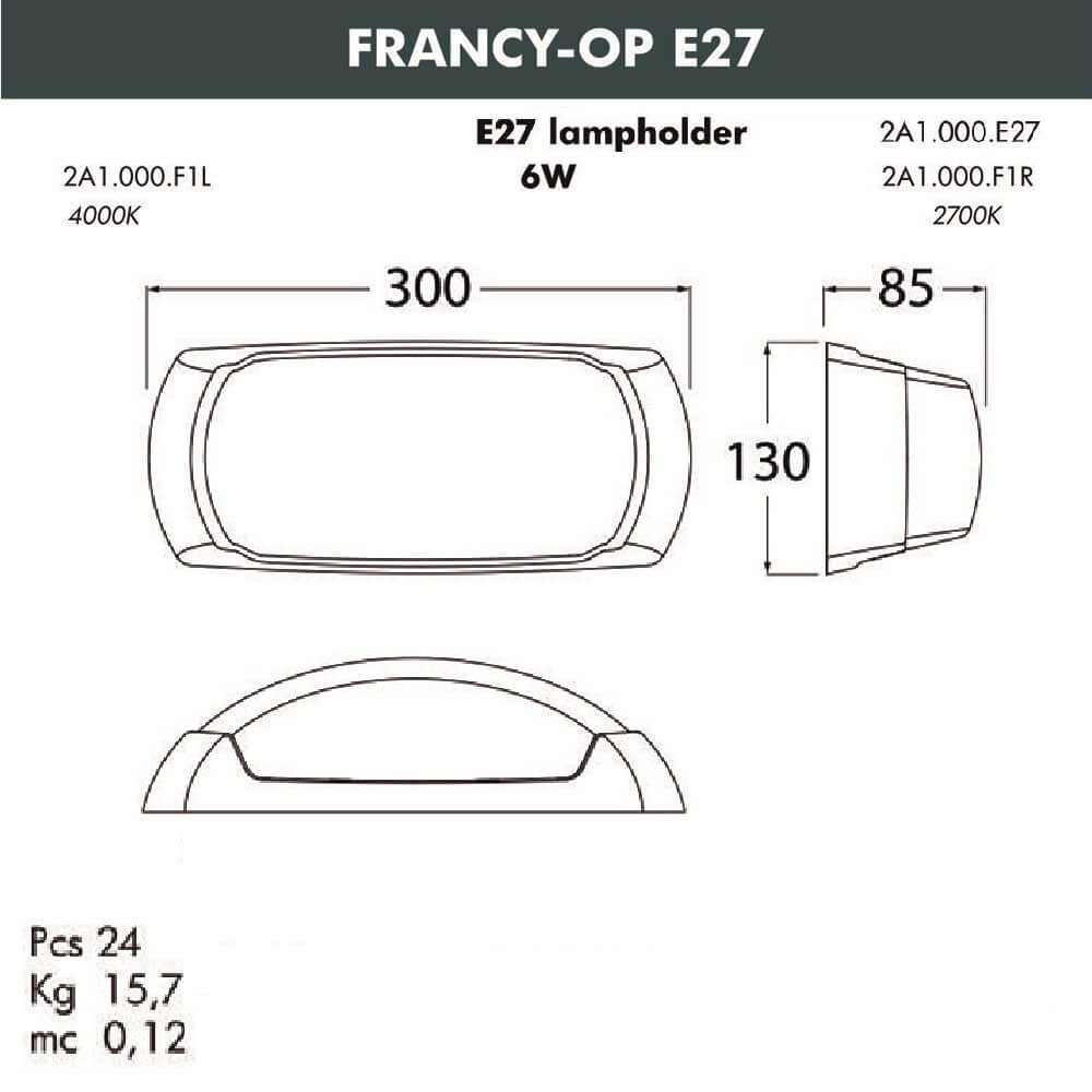 Уличный настенный светильник Fumagalli Francy-ОP 2A1.000.000.LYF1R в Санкт-Петербурге