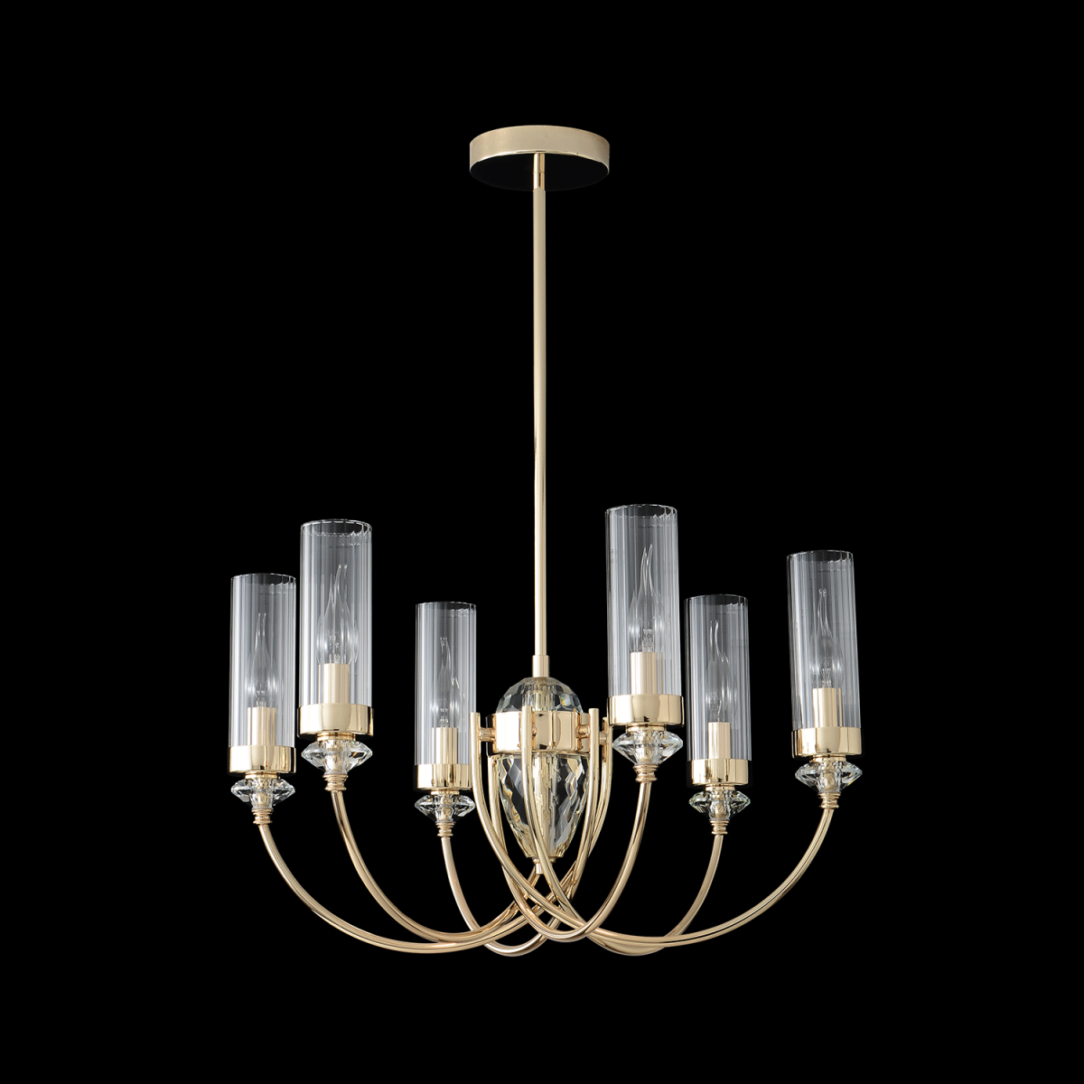Люстра на штанге Crystal Lux SECRET SP6 GOLD в Санкт-Петербурге