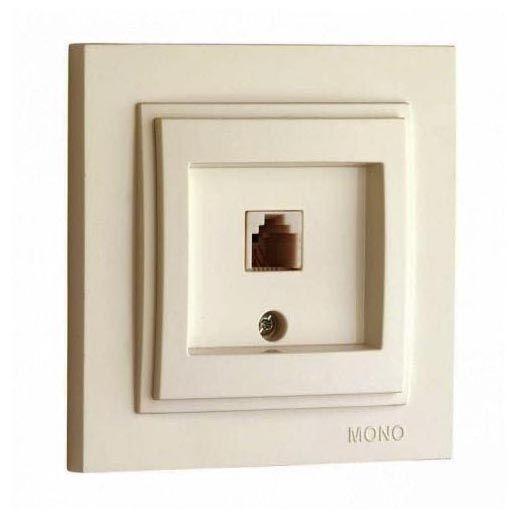 Розетка телефонная Rj45 Cat3 Mono Electric Despina крем 102-170005-124 в Санкт-Петербурге