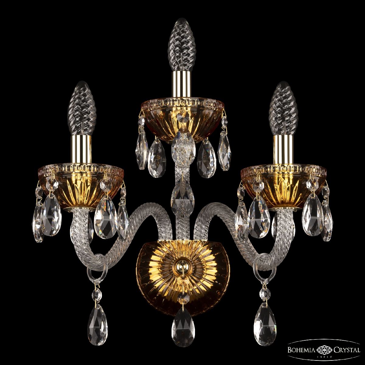 Бра Bohemia Ivele Crystal 5417B/2+1/165 G Amber/M-1G в Санкт-Петербурге