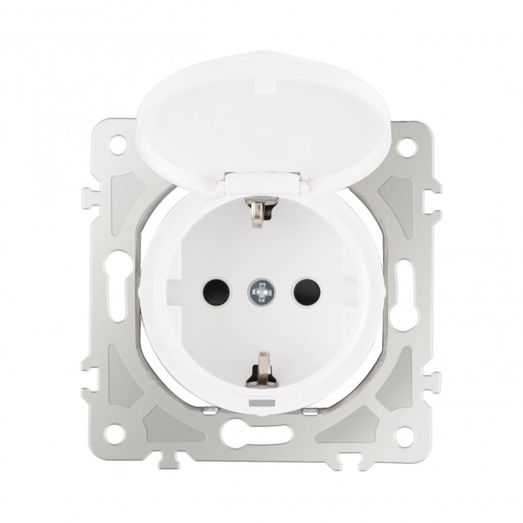 Розетка с заземлением, шторками и защитной крышкой Arte Milano 202.41-1.white в #REGION_NAME_DECLINE_PP#
