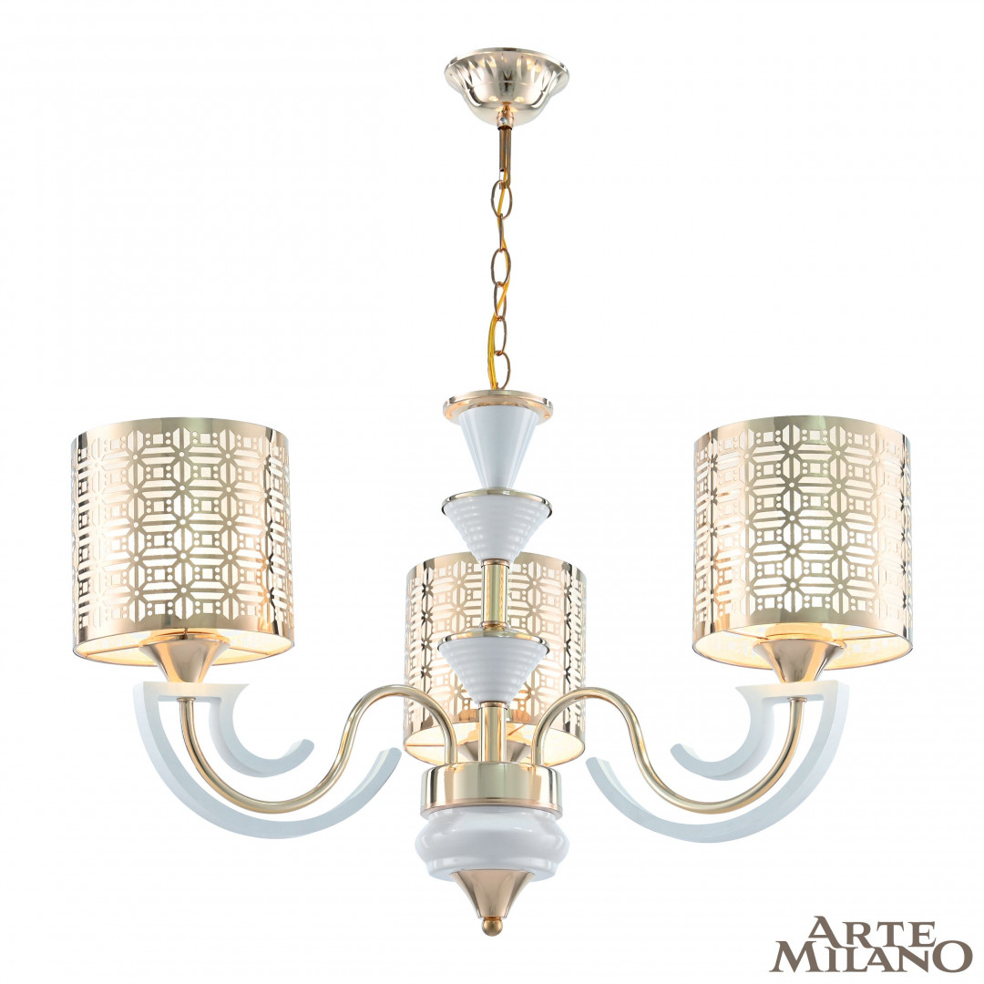 Подвесная люстра Arte Milano Florentia-8857 308857/3 Wh/Gd в #REGION_NAME_DECLINE_PP#