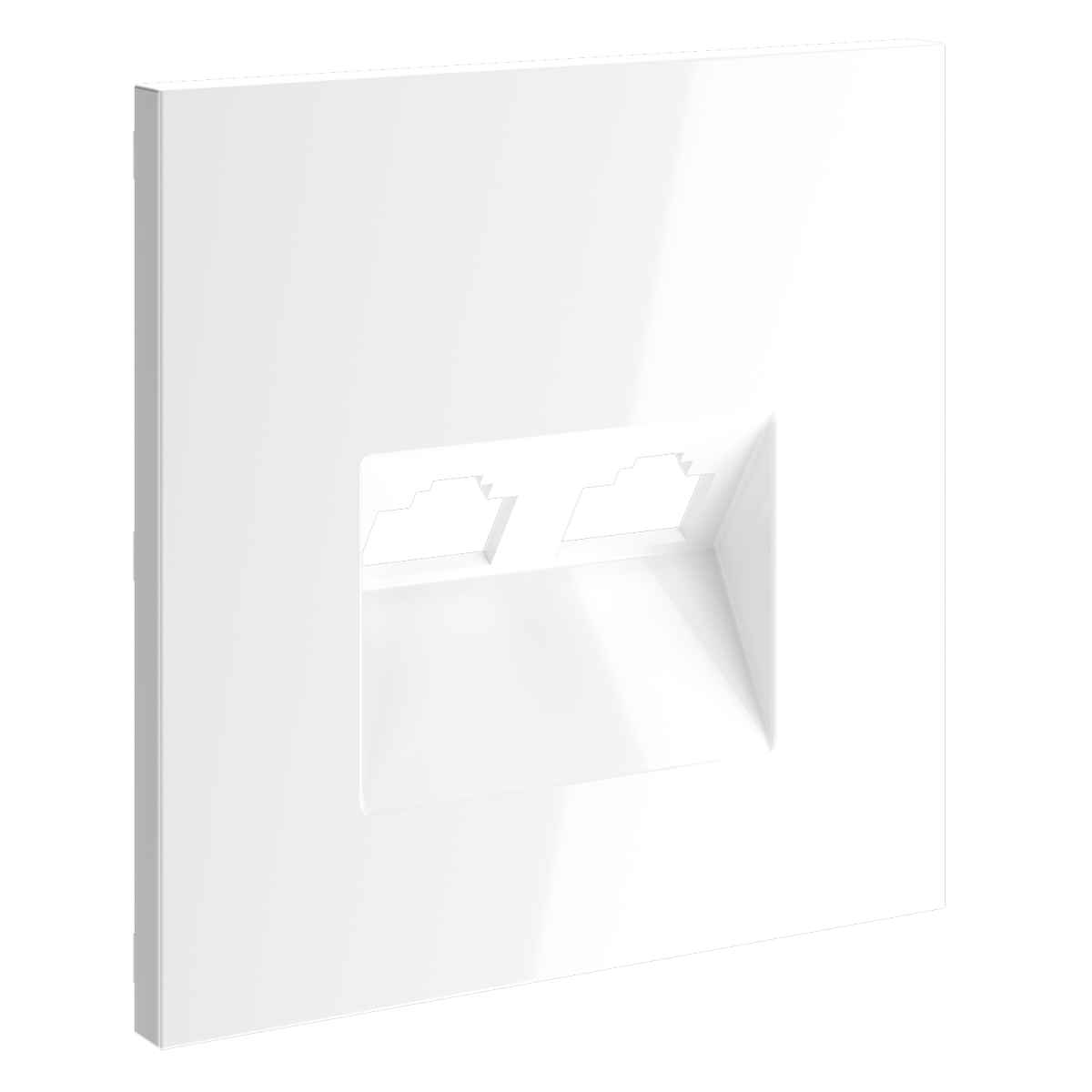 Накладка для розетки компьютерной двойной RJ45+RJ45 кат.6 Voltum S70 (белый глянцевый) VLS001401 в Санкт-Петербурге