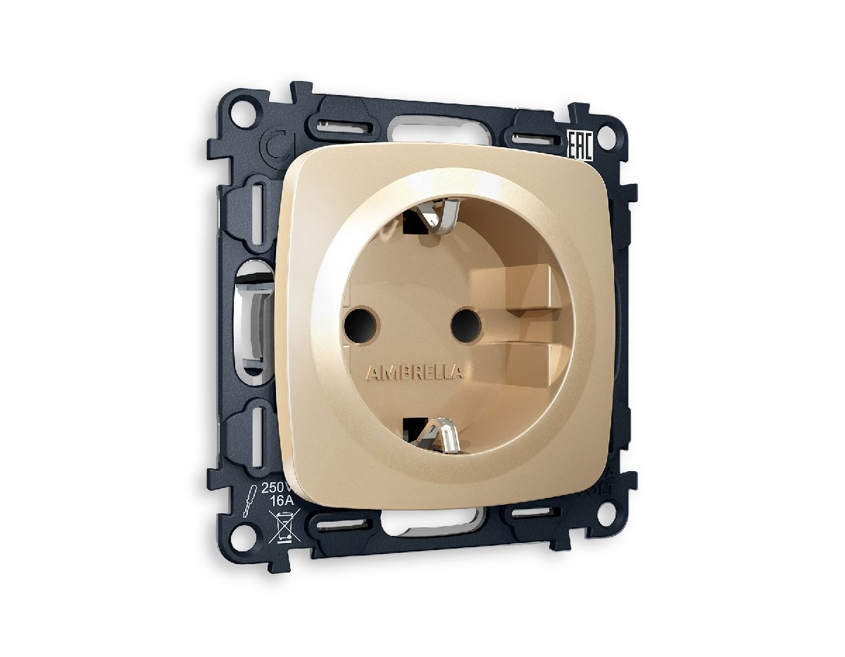 Комплект механизма розетки с/з со шторками Ambrella Volt Omega MO607010 в Санкт-Петербурге