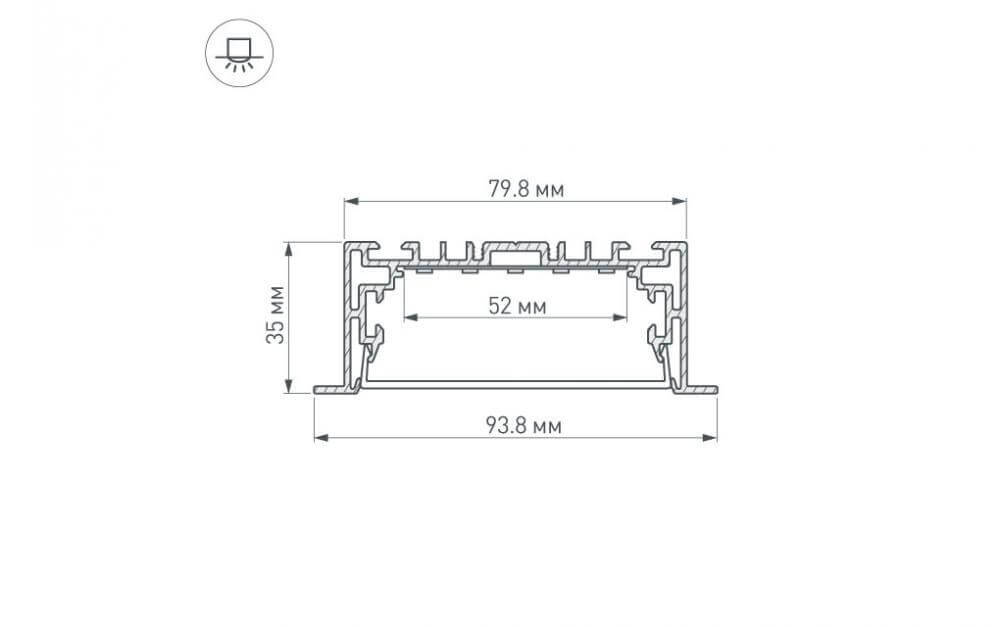 Профиль с экраном Arlight S2-LINIA94-F-2500 ANOD+OPAL 021178 в Санкт-Петербурге