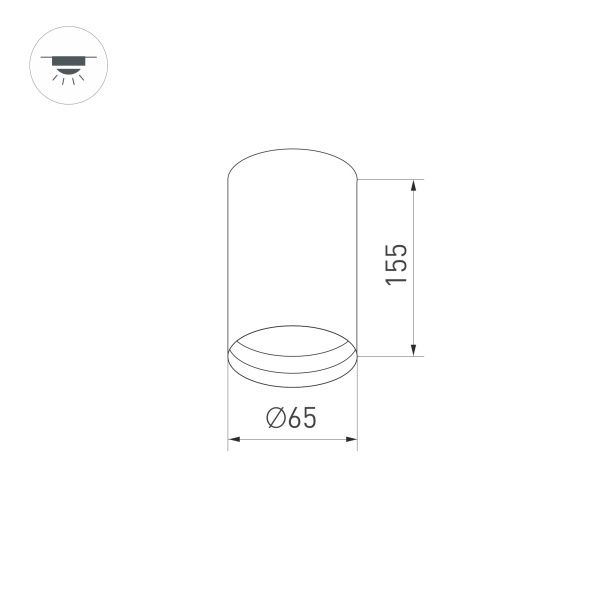 Корпус накладного светильника Arlight SP-Polo-Surface-R65 024221(1) в Санкт-Петербурге