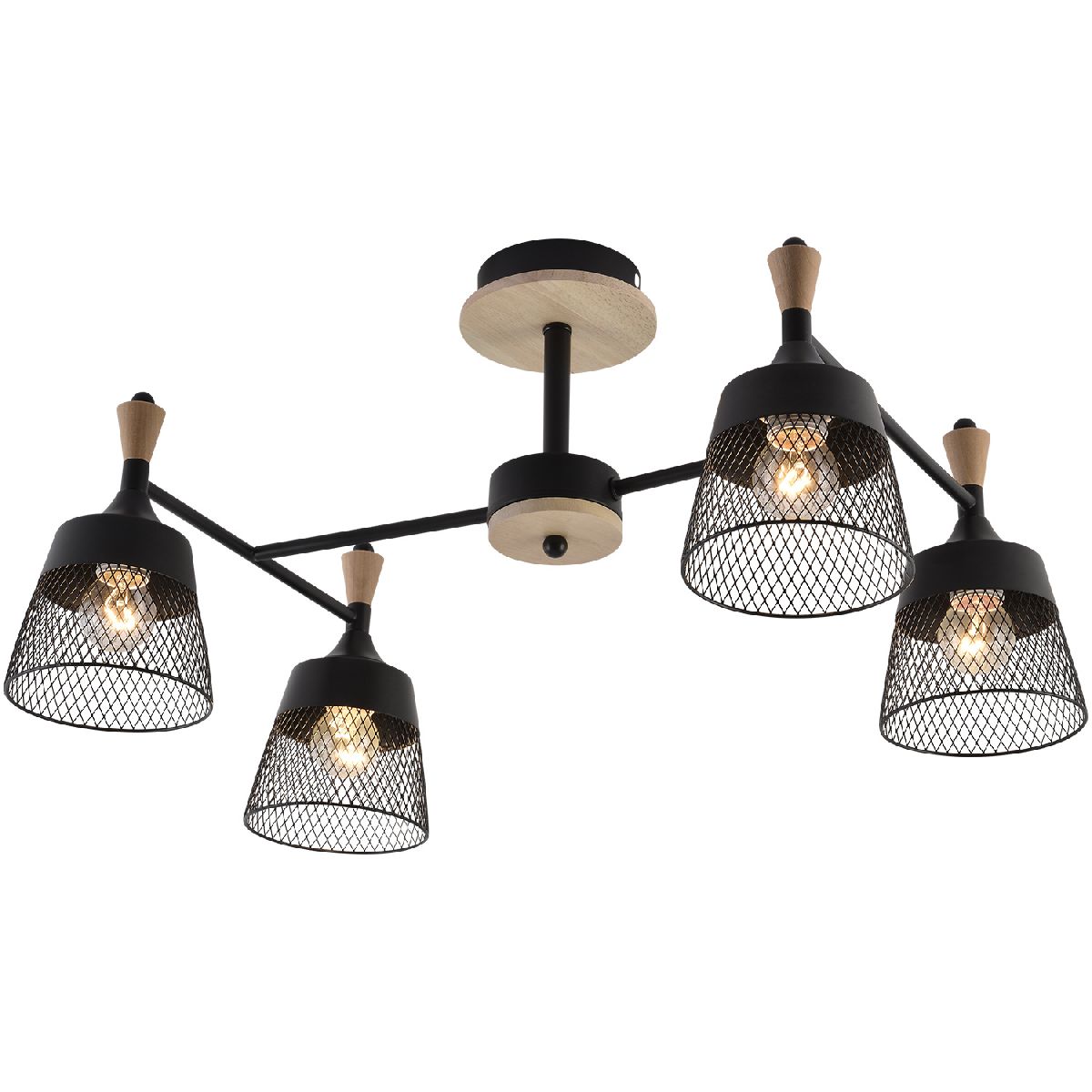 Люстра на штанге Reluce 01492-0.3-04 BK+WOOD УЦ в #REGION_NAME_DECLINE_PP#