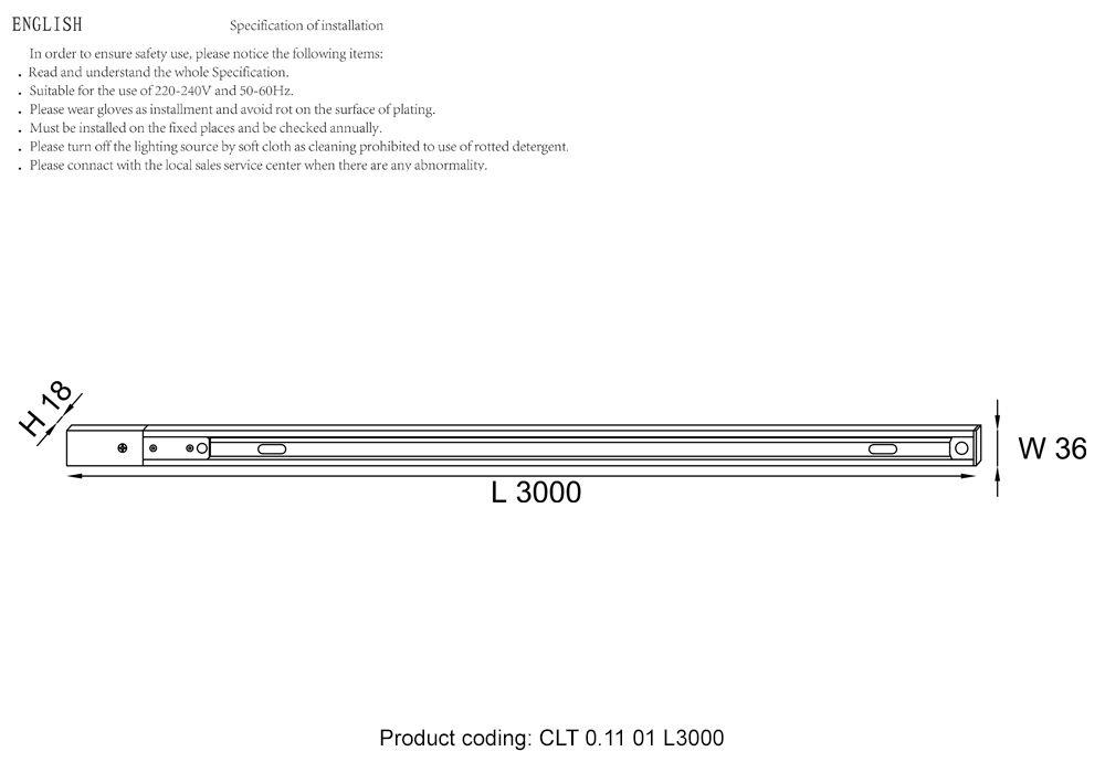 Шинопровод однофазный с питанием и заглушкой Crystal Lux CLT 0.11 01 L3000 BL в Санкт-Петербурге