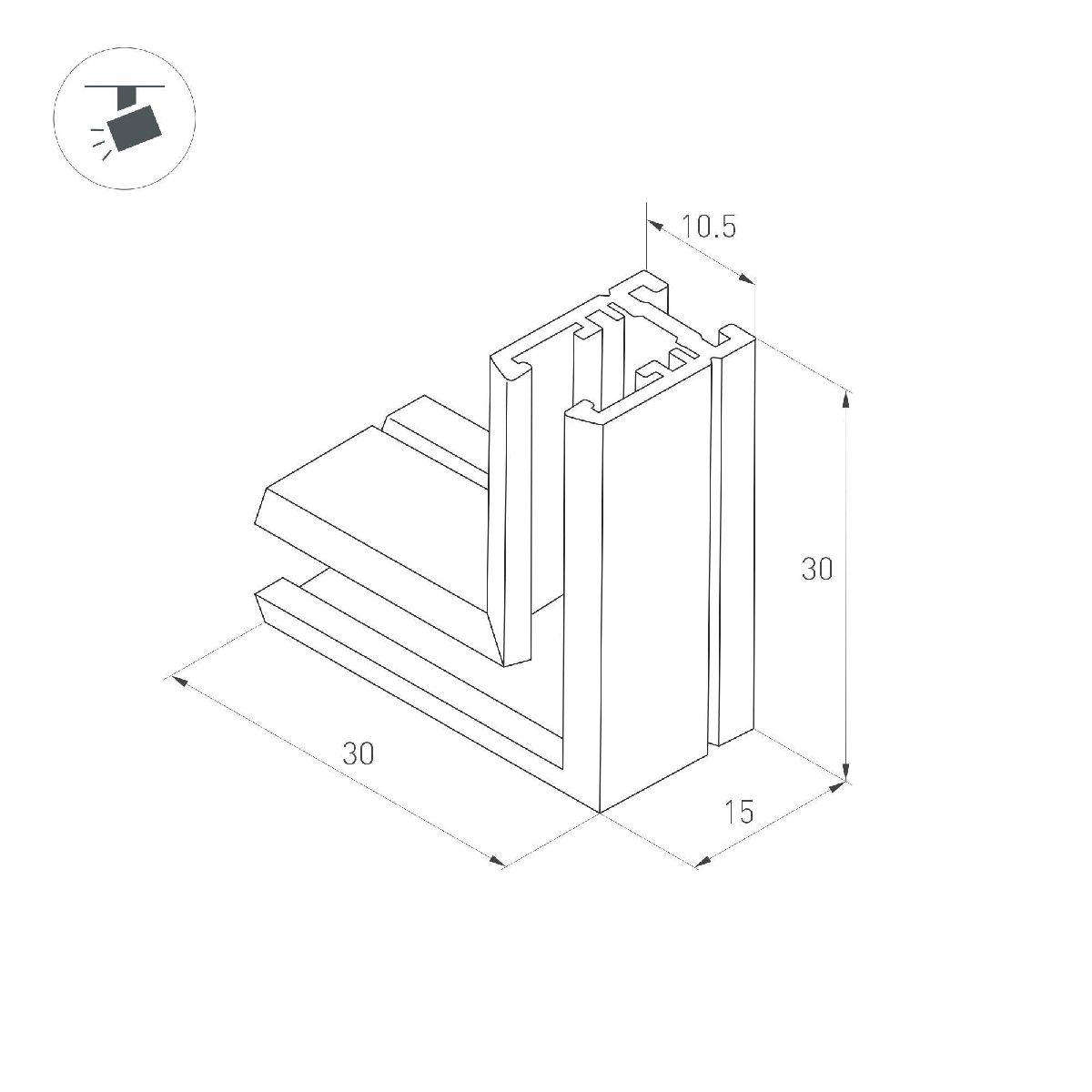 Коннектор угловой Arlight MAG-MICROCOSM-CON-L90 (BK) (Arlight, IP20) 044527 в Санкт-Петербурге