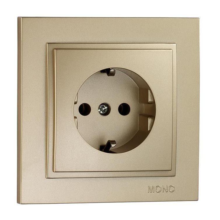 Розетка с заземлением Mono Electric Despina 16А 250В титан 102-222221-117 в Санкт-Петербурге