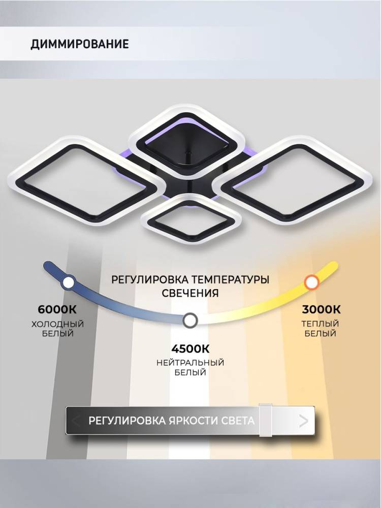 Потолочная светодиодная люстра Seven Fires Makena SF5009/5C-BK-RGB в Санкт-Петербурге