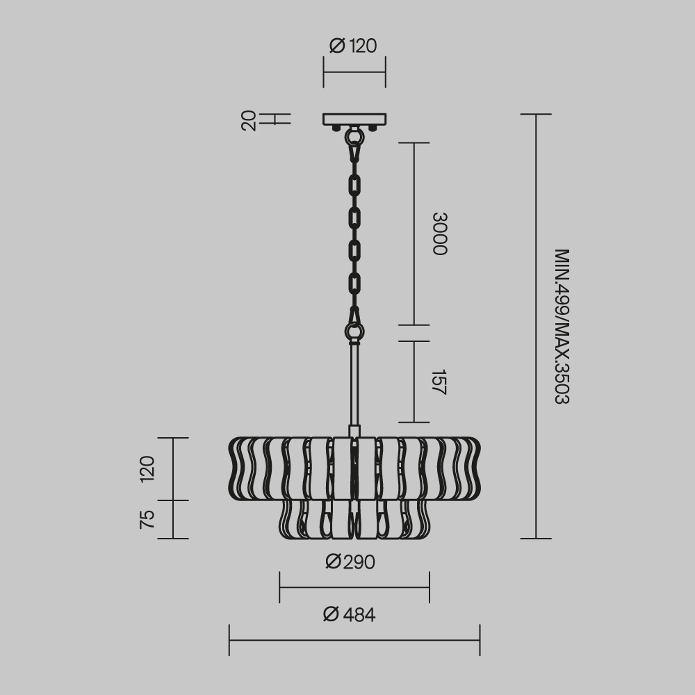 Подвесной светильник Maytoni Boulder MOD538PL-05MG в Санкт-Петербурге