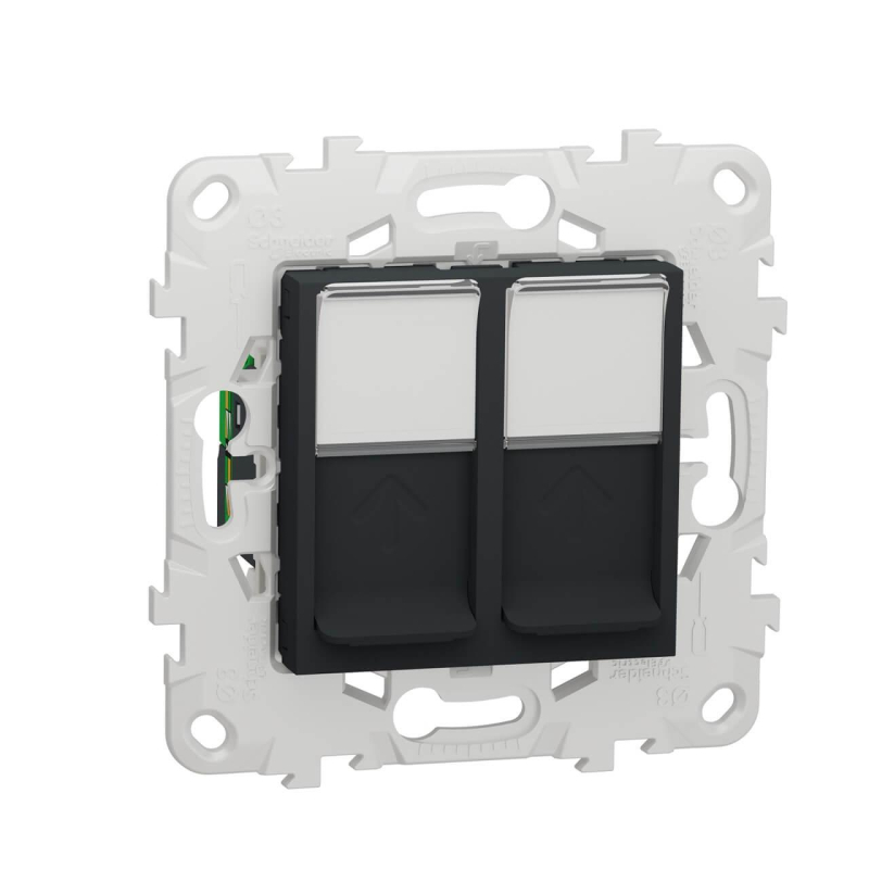Розетка компьютерная RJ45X2 Schneider Electric Unica New Cat. 6 UTP NU542454 в Санкт-Петербурге