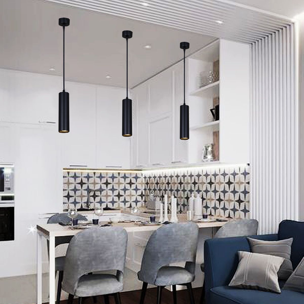 Подвесной светильник Reluce 16002-0.9-001LD 200mm GU10 BK в #REGION_NAME_DECLINE_PP#