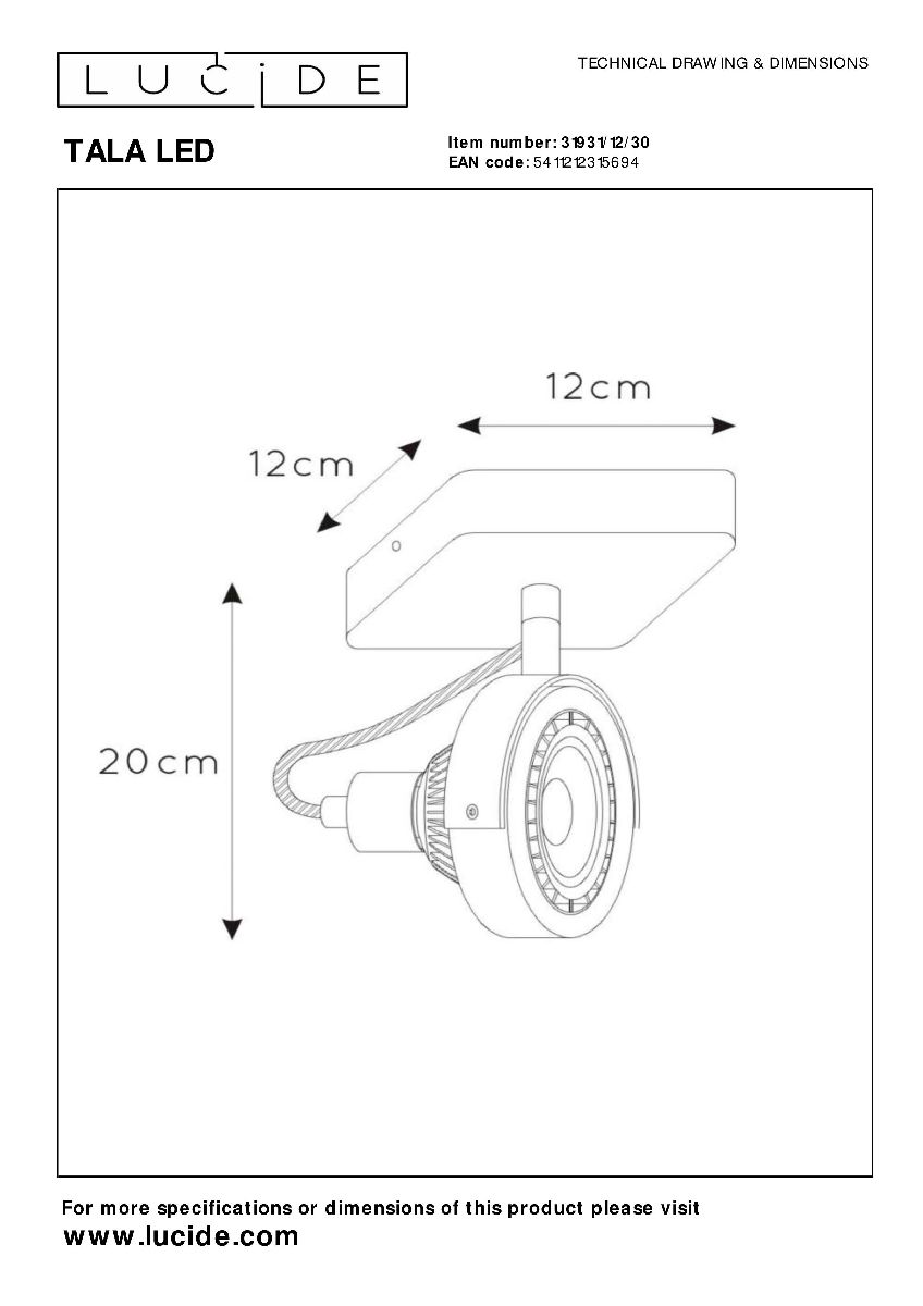 Спот Lucide Tala Led 31931/12/30 в Санкт-Петербурге