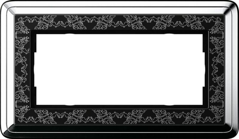 Рамка 2-модульная Gira ClassiX Art хром/черный 1002682 в Санкт-Петербурге