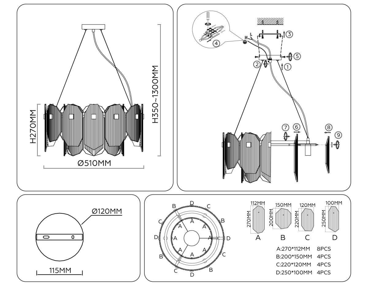Подвесная люстра Ambrella Light High Light Crystal LH31251 в Санкт-Петербурге