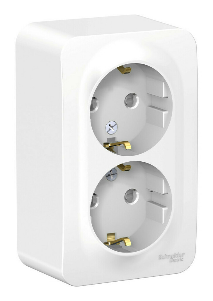 Розетка 2-ая с/з со шторками 16А, 250В, изолир. Пластина Systeme Electric Blanca наруж Бел BLNRA011211 в Санкт-Петербурге