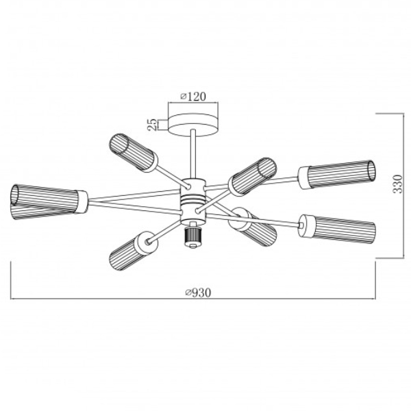 Люстра на штанге iLamp Evolution 15609-8 AN+CL в Санкт-Петербурге