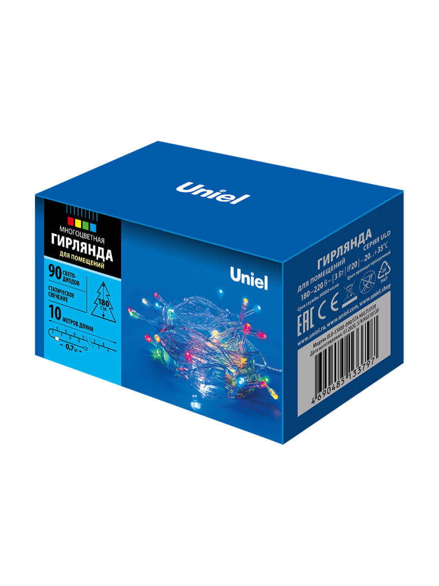 Светодиодная гирлянда (UL-00007179) Uniel 220V разноцветный ULD-S1000-090/STA Multi IP20 в Санкт-Петербурге