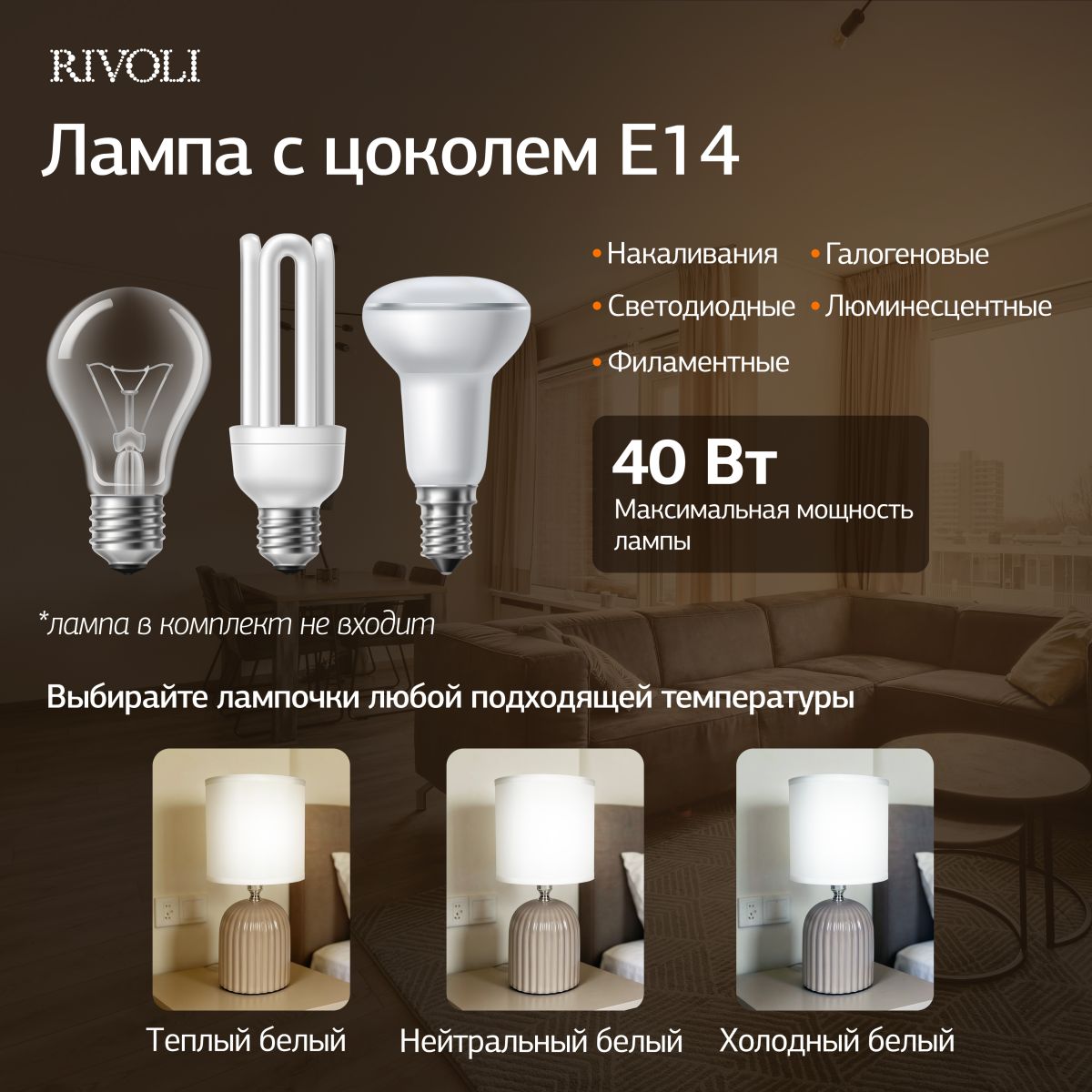 Настольная лампа Rivoli May 7548-503 Б0070133 в Санкт-Петербурге