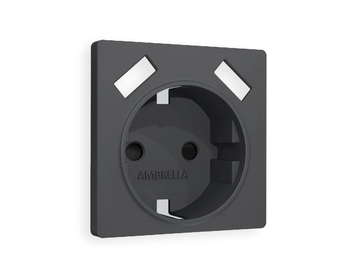 Лицевая панель для розетки с/з со шторками 2USB A+A Ambrella Volt Alfa AP9090 в Санкт-Петербурге