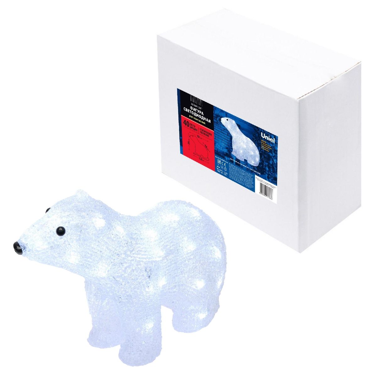 Фигура белый медведь Uniel ULD-M3125-040/STA WHITE IP20 WHITE BEAR-4 11037 в Санкт-Петербурге