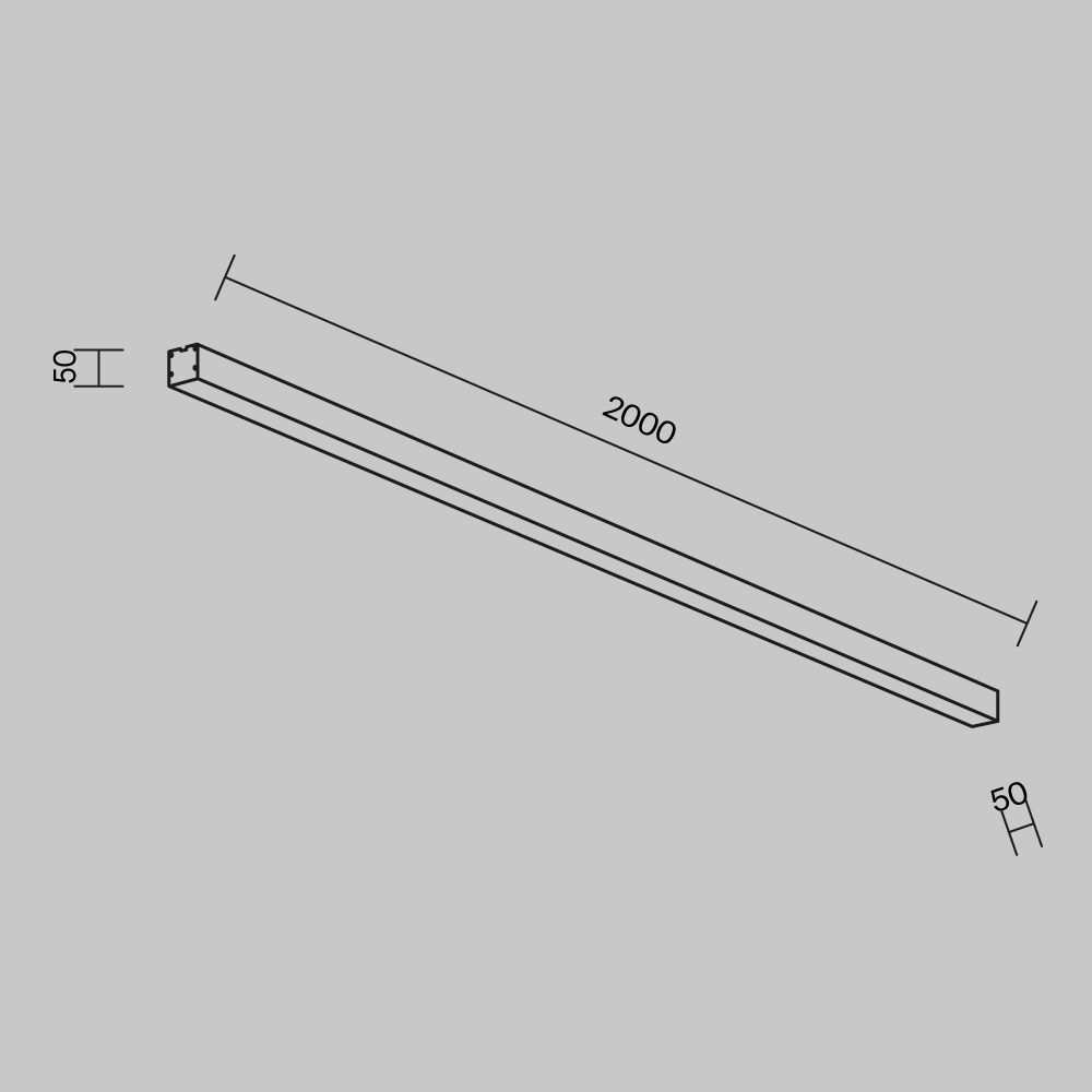 Линейный накладной светильник Maytoni Technical 4000K 50x50 (Серебро, 2 м) LL311024 в Санкт-Петербурге