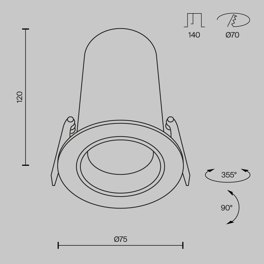 Встраиваемый спот Maytoni Technical Focus Led DL125-L12-4K-W в Санкт-Петербурге