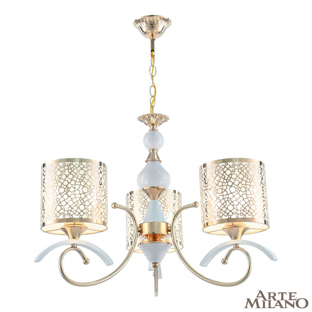 Подвесная люстра Arte Milano Florentia-9787 309787/3 Wh/Gd в #REGION_NAME_DECLINE_PP#