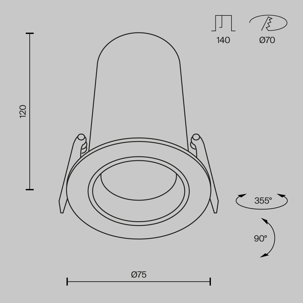 Встраиваемый спот Maytoni Technical Focus Led Technical DL125-L12-4K-B в Санкт-Петербурге