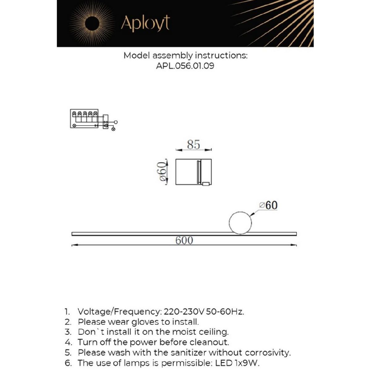 Настенный светильник  Aployt Beatris APL.056.01.09 в Санкт-Петербурге