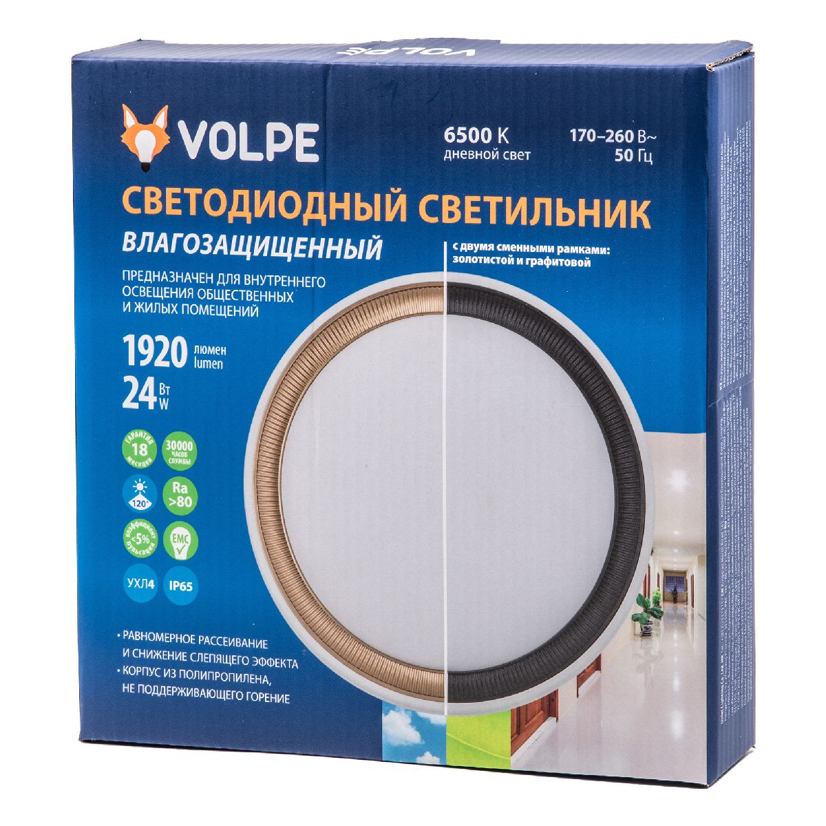 Накладной светильник Volpe ULW-Q281 24W/6500K/F20 IP65 WHITE UL-00012355 в Санкт-Петербурге