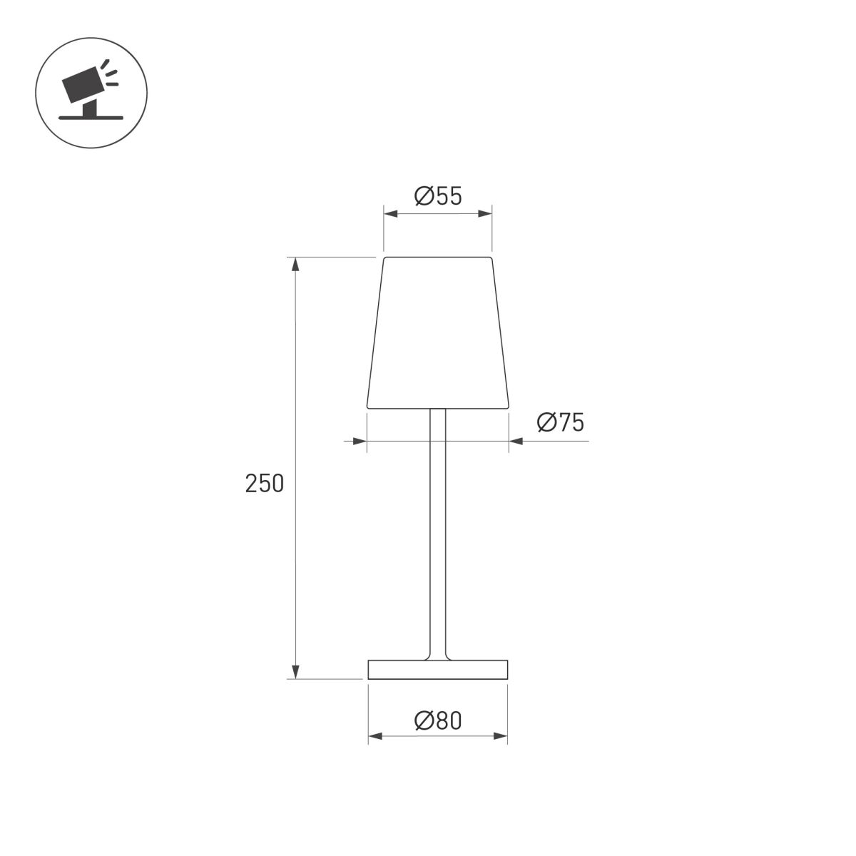 Настольная лампа с аккумулятором Arlight SP-DAISY-TAB-1.5W Warm3000-MIX (RS, 90 deg) (IP54 Металл) 058566 в Санкт-Петербурге