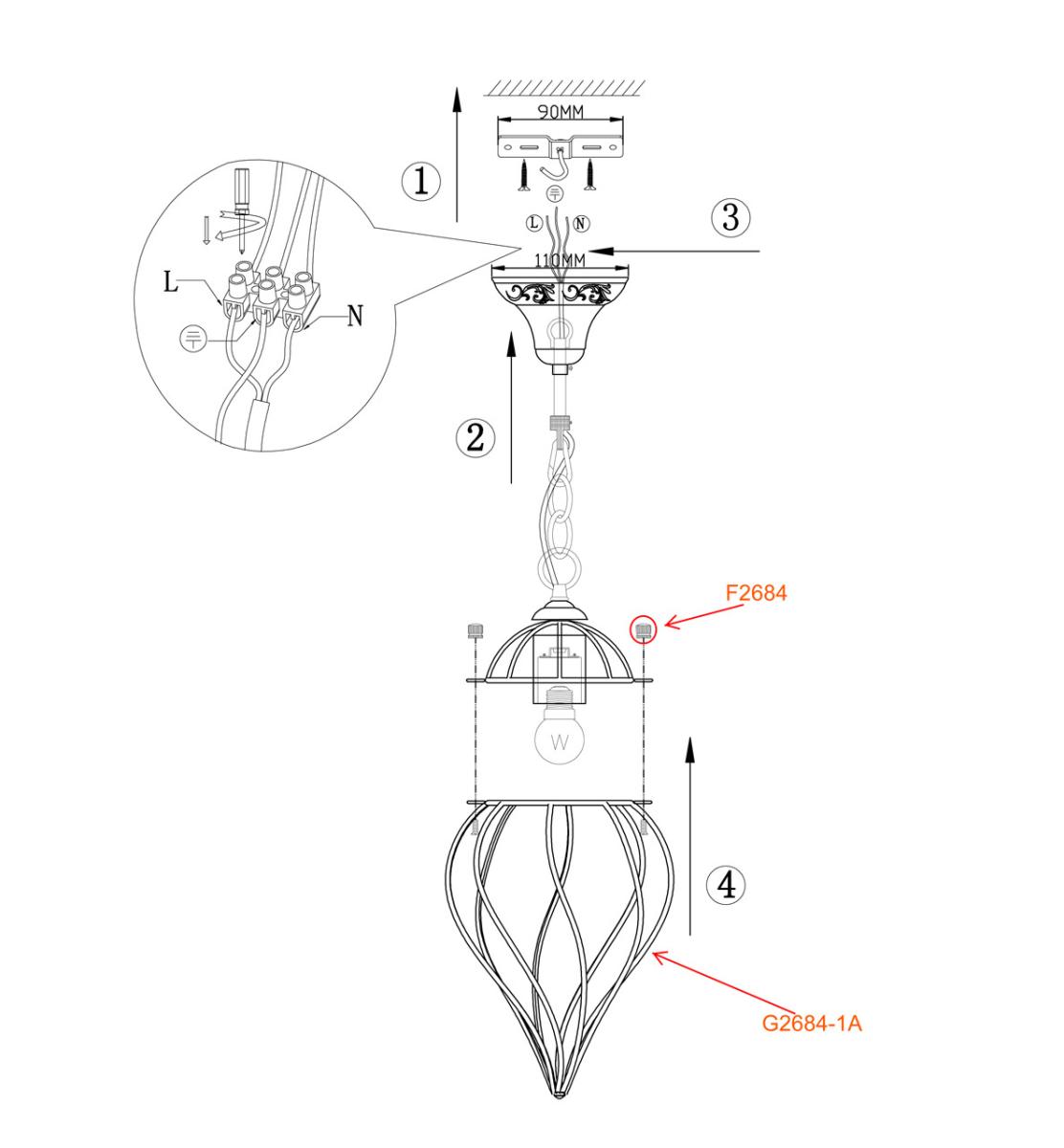 Подвесной светильник Odeon Light Nargiz 2684/1A в Санкт-Петербурге