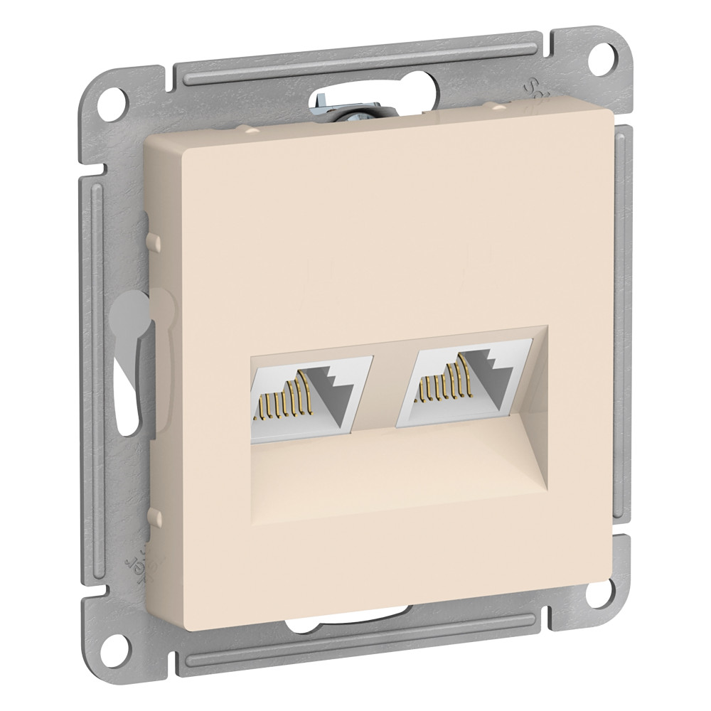 Розетка двойная компьютерная RJ45+RJ45, кат.5E Systeme Electric AtlasDesign ATN000285 в Санкт-Петербурге