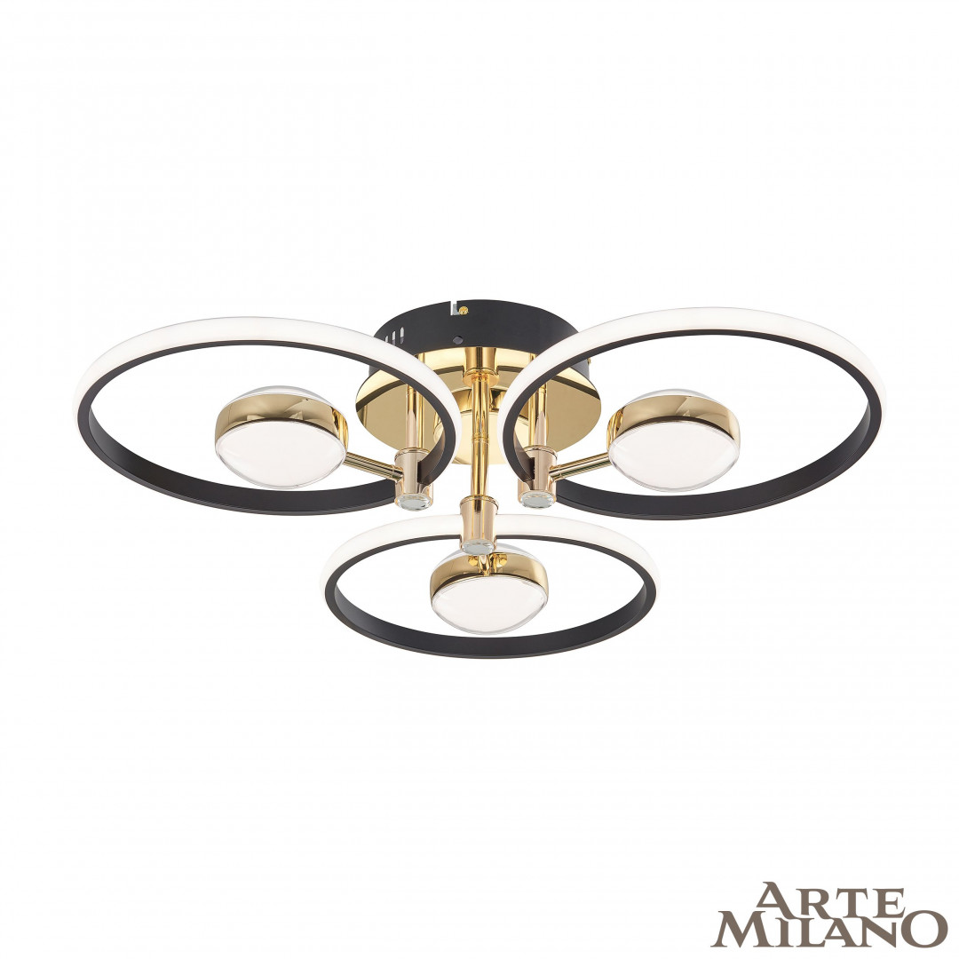 Потолочный led светильник Arte Milano Ferrara 276140/3+3 BK/GD в #REGION_NAME_DECLINE_PP#
