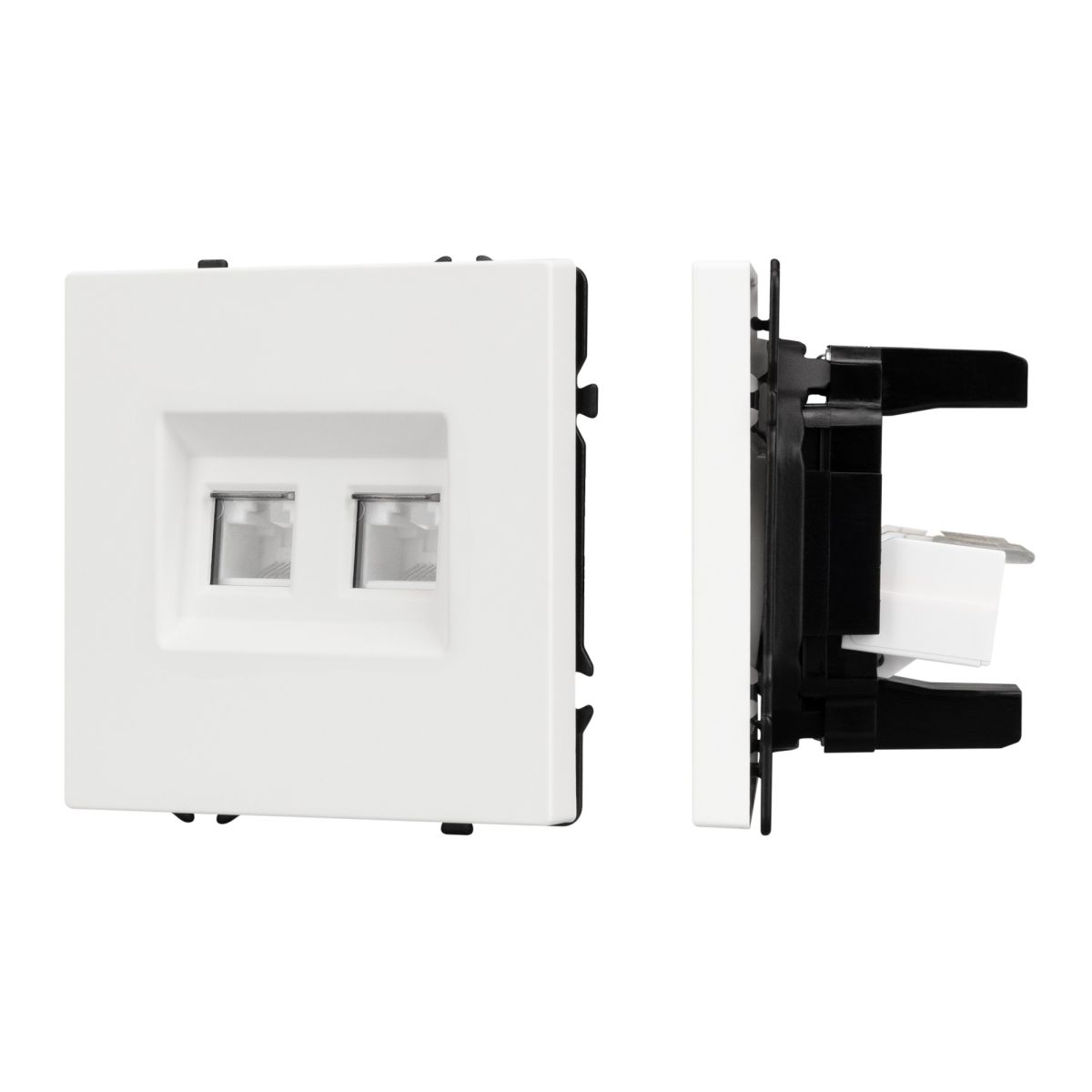 Розетка компьютерная двойная софт-тач белый кварц Arlight SCT-MPC2-SFPL-WH (2хRJ-45, CAT6) 054312(1) в Санкт-Петербурге