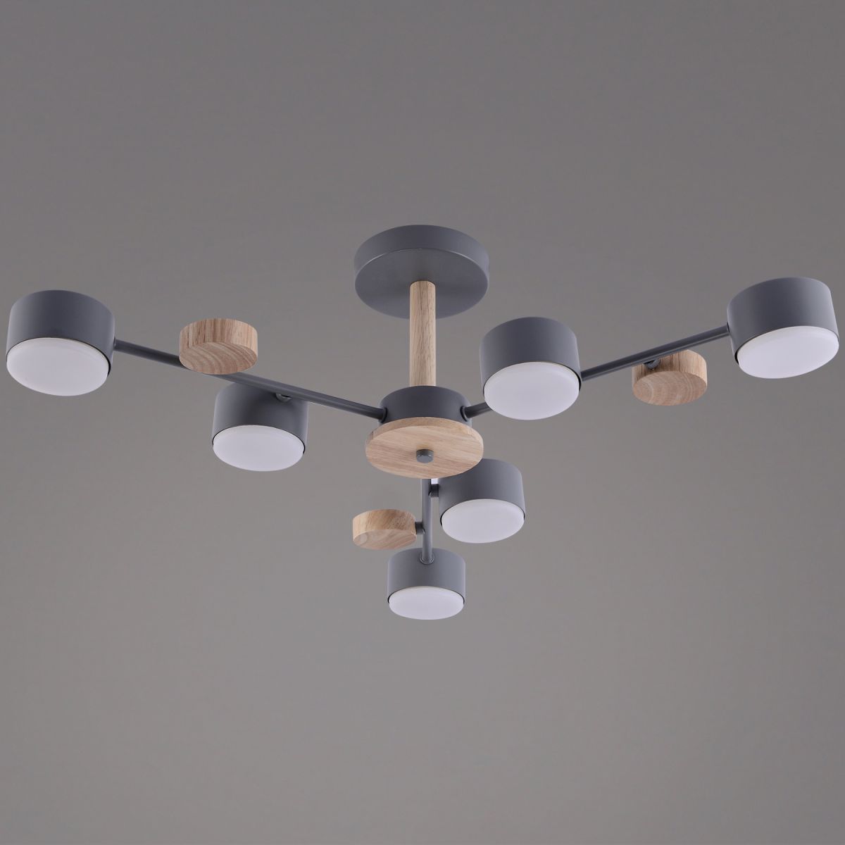 Люстра на штанге Reluce 03758-0.3-06 GREY+WOOD GX53 в Санкт-Петербурге