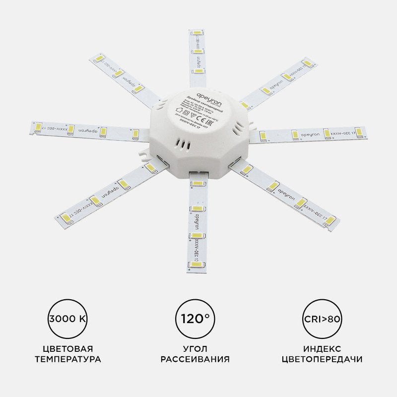Комплект светодиодных линеек Apeyron Звездочка 220В 5730 12Вт 3000К IP30 12-08 в Санкт-Петербурге