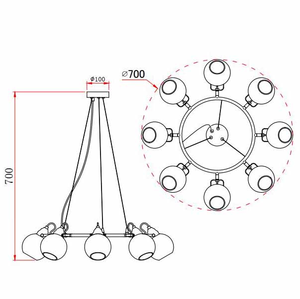 Подвесная люстра Rivoli Agnesa 4056-208 Б0047314 в Санкт-Петербурге