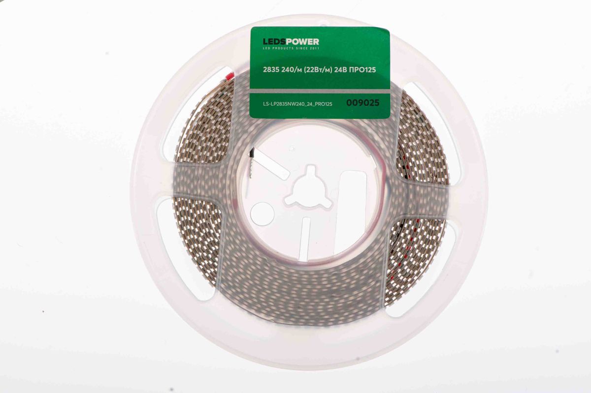 Светодиодная лента LEDS POWER 2835 240/м (22Вт/м) 24В нейтральная, серия ПРО125 009025 в Санкт-Петербурге